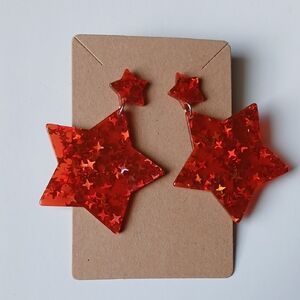 Fashion Jewelry Red Star Earrings